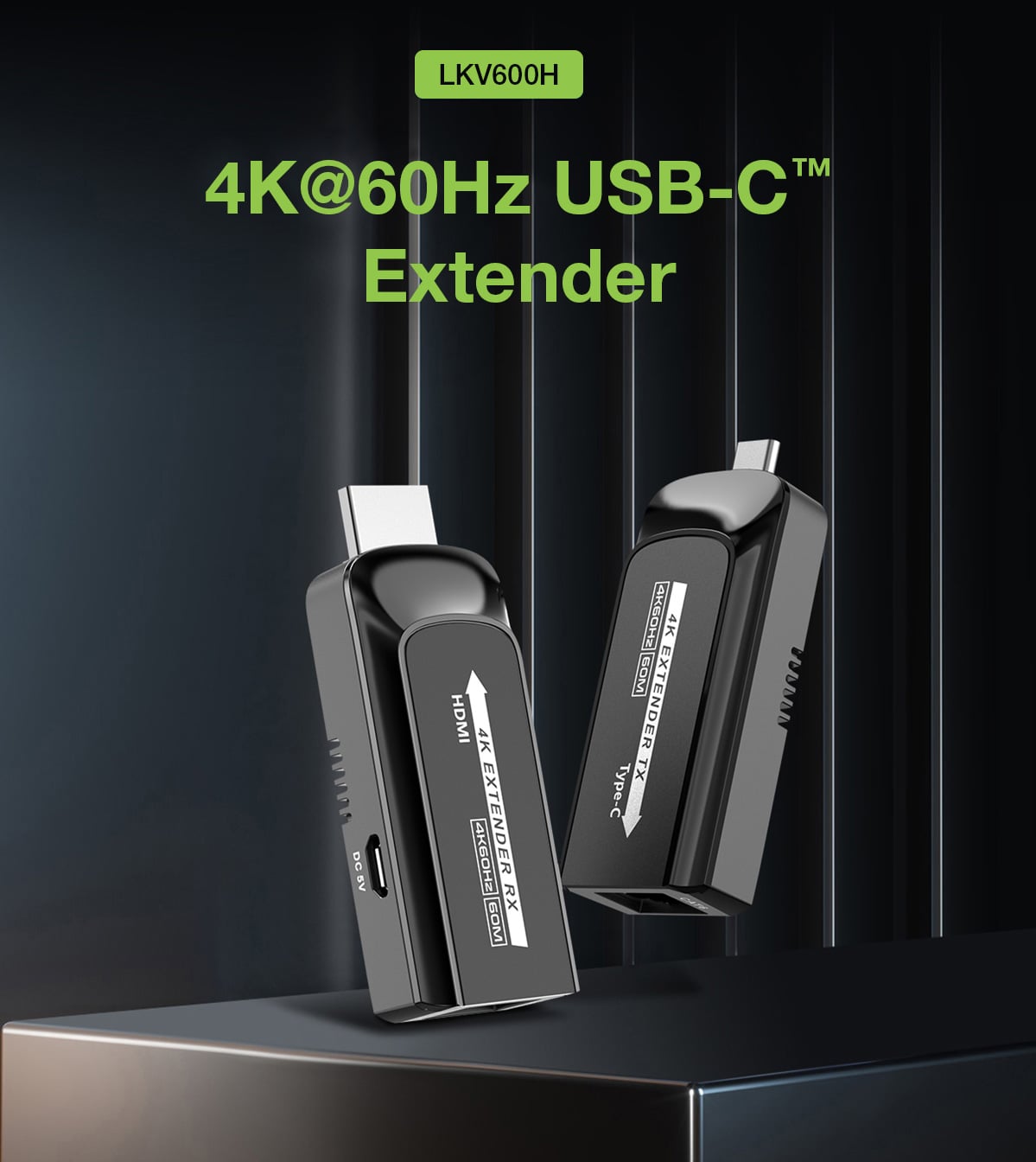 Extender da USB-C™ a HDMI 4K su Cavo Cat6/6A/7 fino a 60m - Techly IDATA EXT-600HC