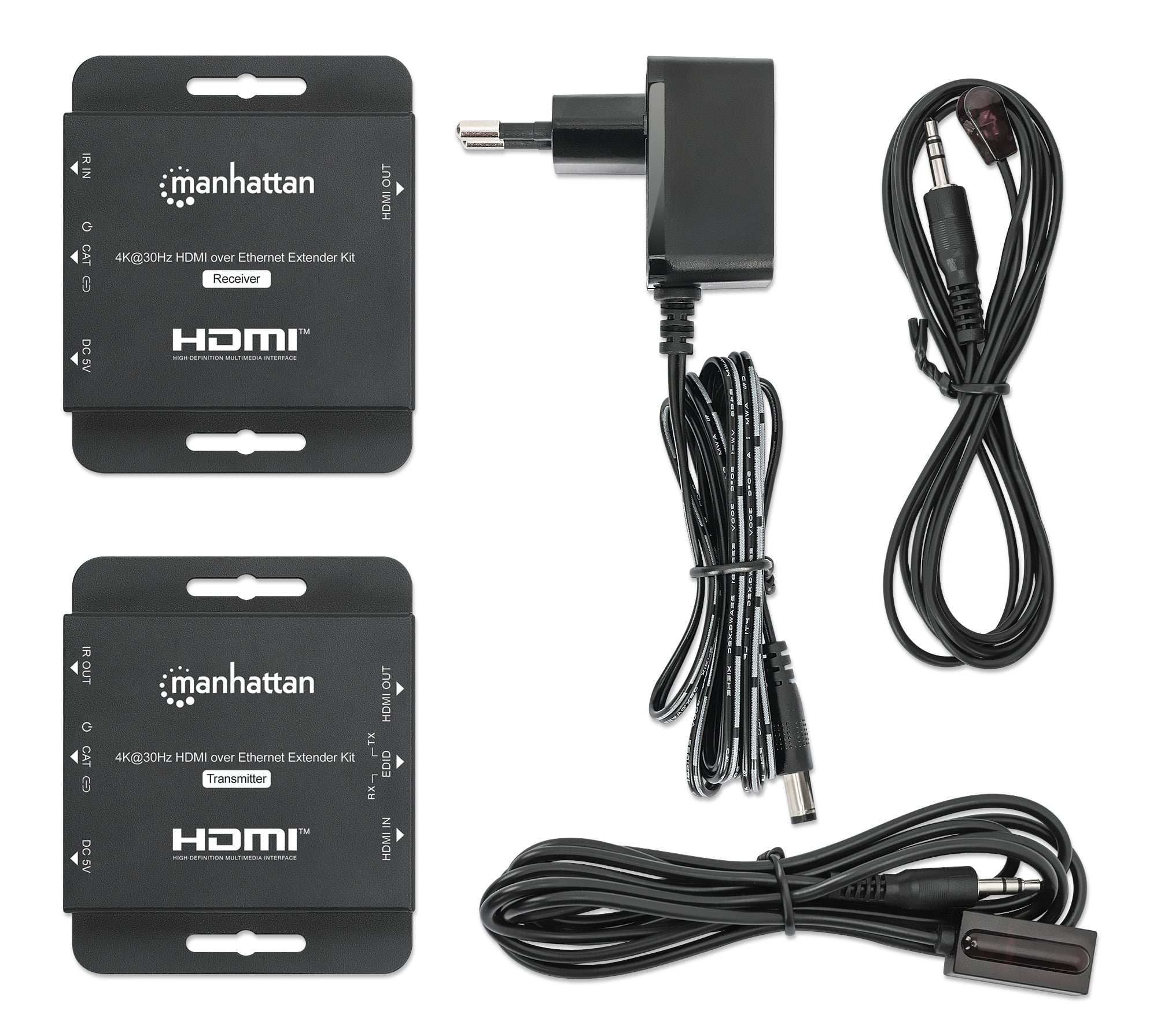 Kit Extender HDMI Over Ethernet 4K@30Hz - Manhattan IDATA EXT-E404KM