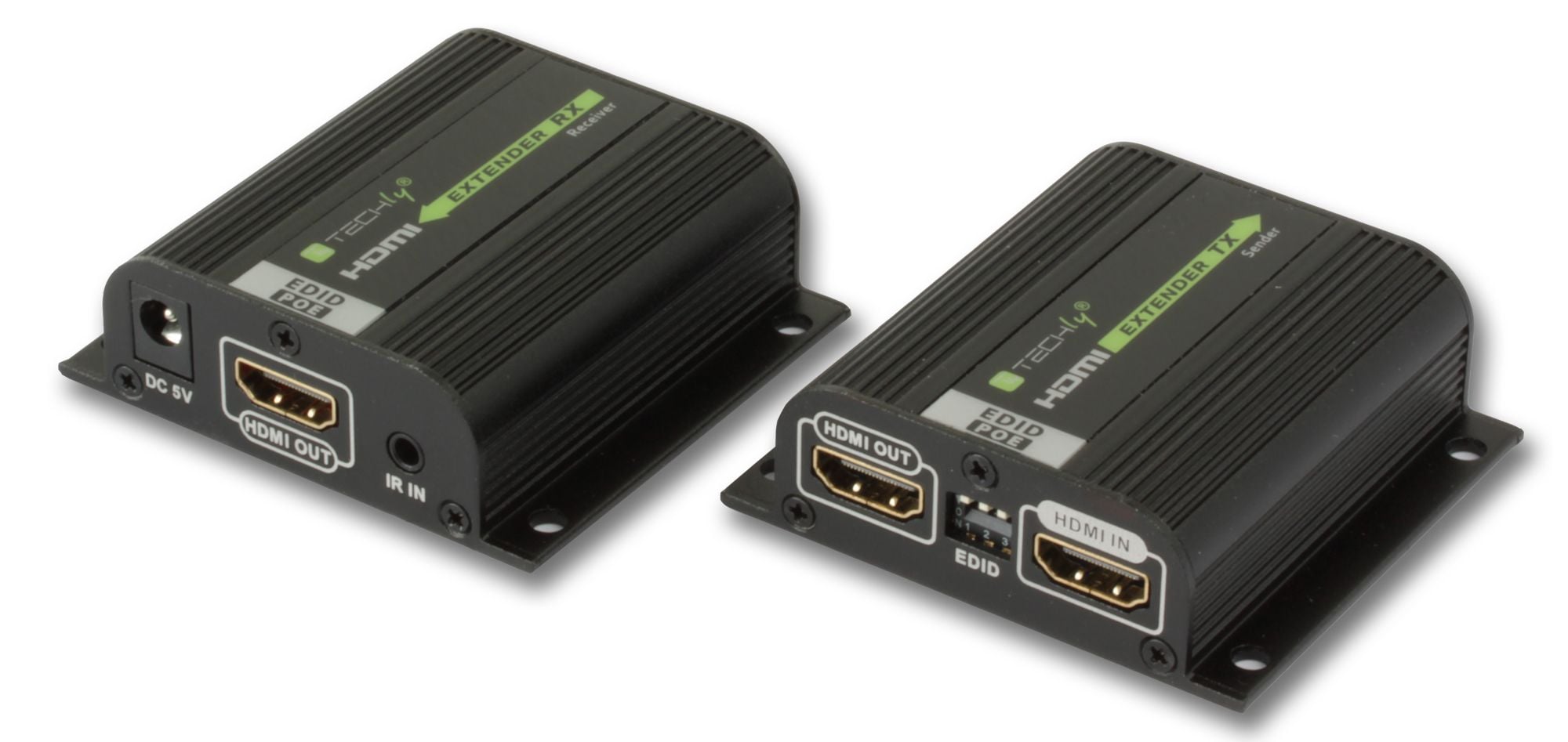 Amplificatore Extender HDMI Full HD 3D POE su cavo Cat6/6A/7 40m con EDID ed IR - Techly IDATA EXT-E70POED