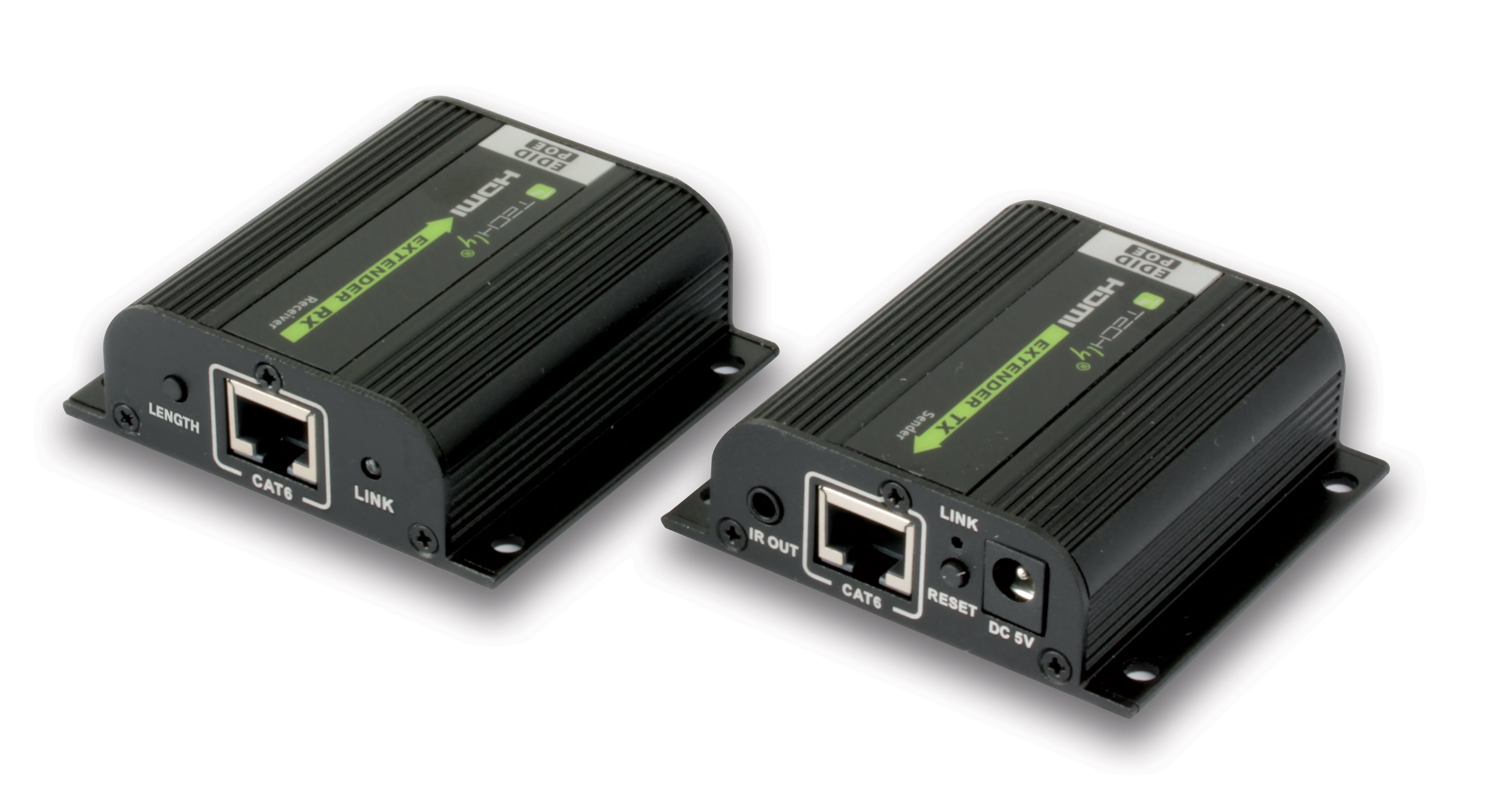 Amplificatore Extender HDMI Full HD 3D POE su cavo Cat6/6A/7 40m con EDID ed IR - Techly IDATA EXT-E70POED