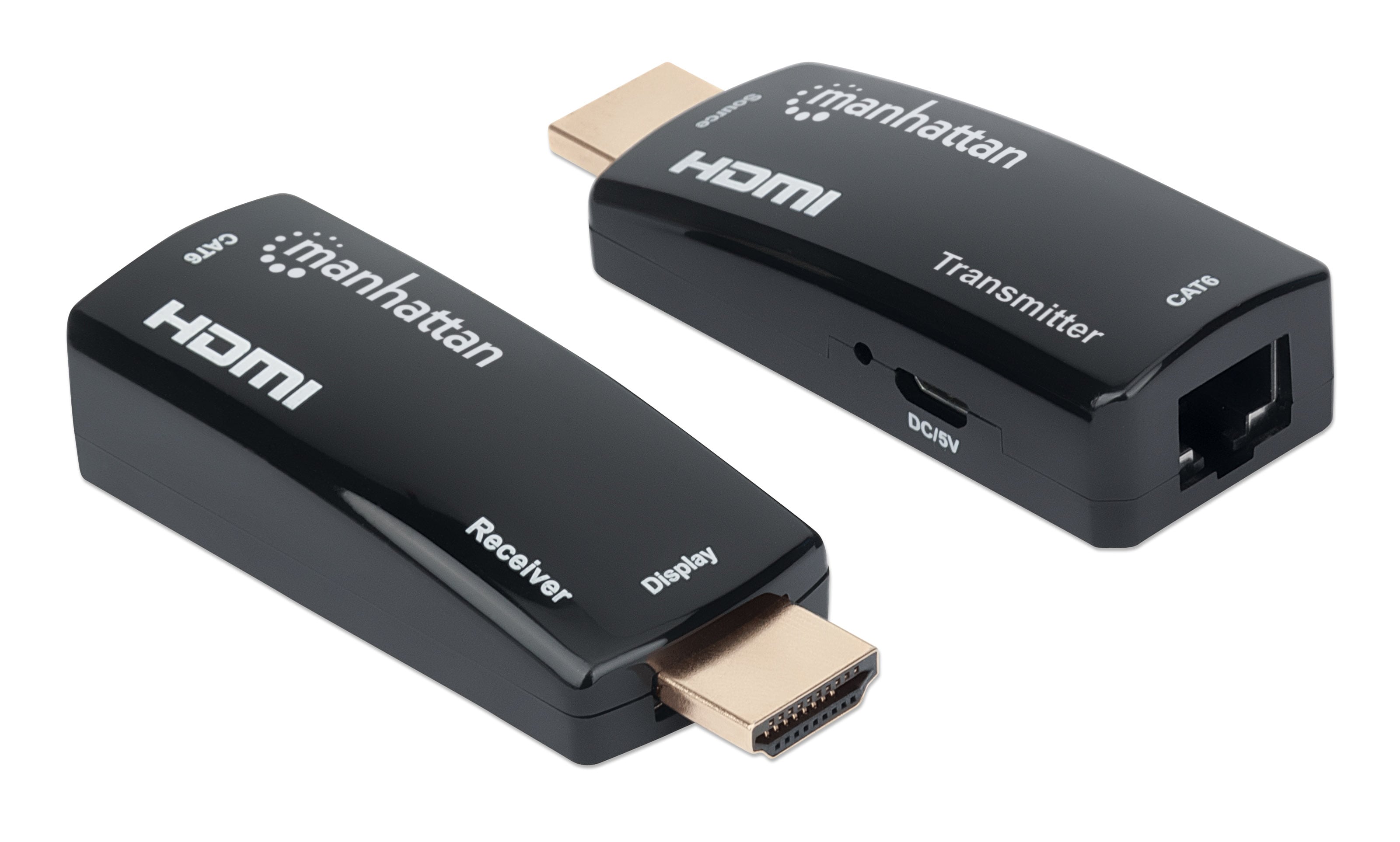 Extender HDMI Over Ethernet 1080p Compatto Nero - Manhattan IDATA EXT-E70SMH