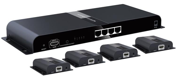 Extender Splitter 4 vie HDMI con IR su Cavo Cat6/6a/7 fino a 120m - Techly IDATA EXTIP-314V4