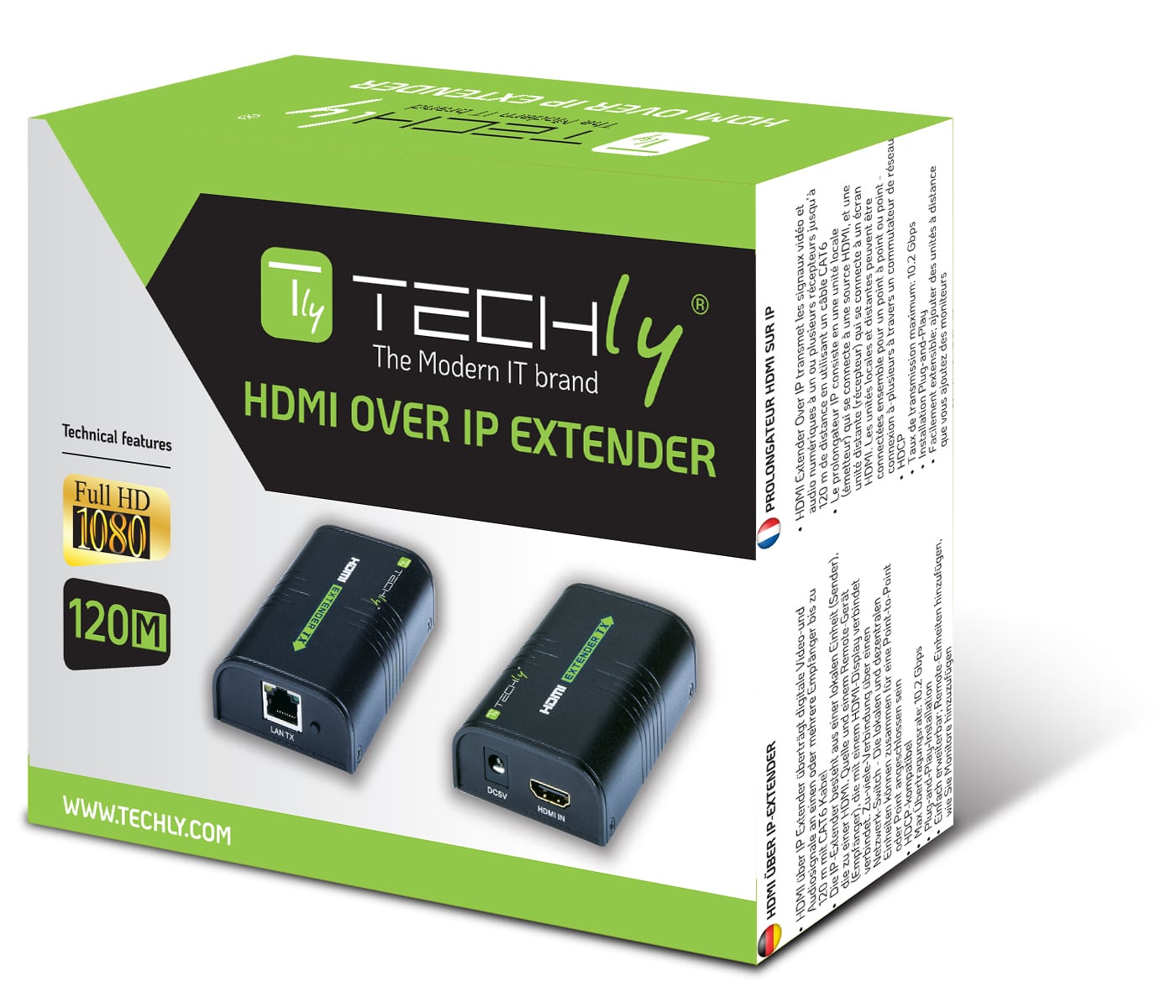 Extender/Splitter HDMI su Cavo Cat6 1080p@60Hz fino a 120m - Techly IDATA EXTIP-373