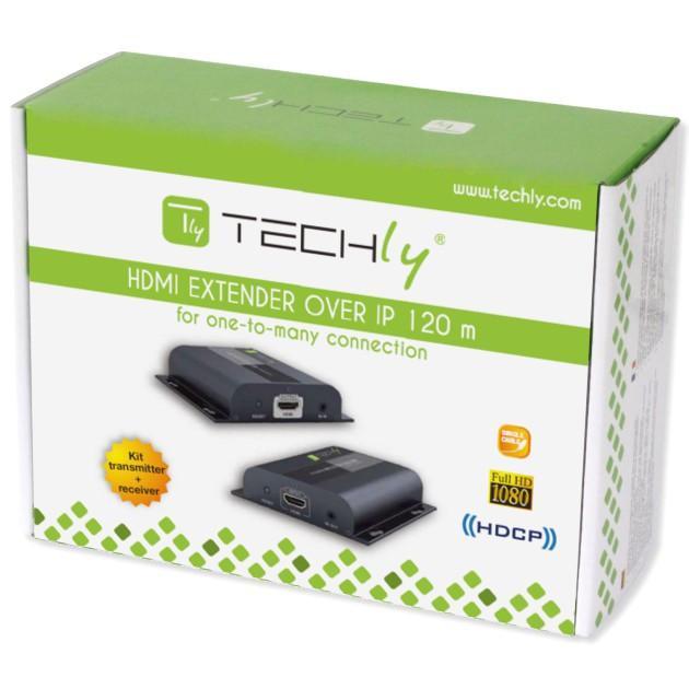 Extender HDMI con IR su Cavo Cat6 fino a 120m - Techly IDATA EXTIP-383V4