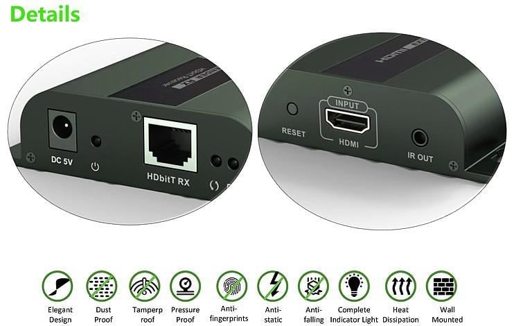 Extender HDMI con IR su Cavo Cat6 fino a 120m - Techly IDATA EXTIP-383V4