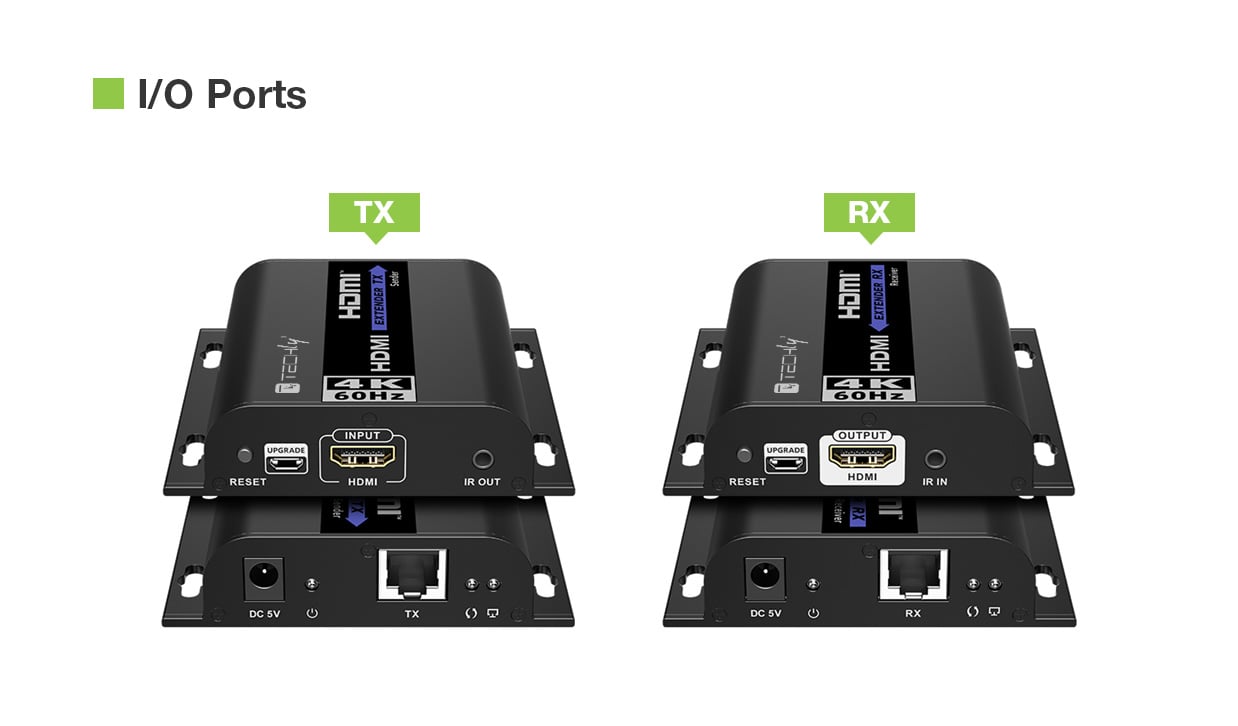 Ricevitore Aggiuntivo per Extender HDMI 4K@60Hz con IR su Cavo Cat6 fino a 120m - Techly IDATA EXTIP-483R