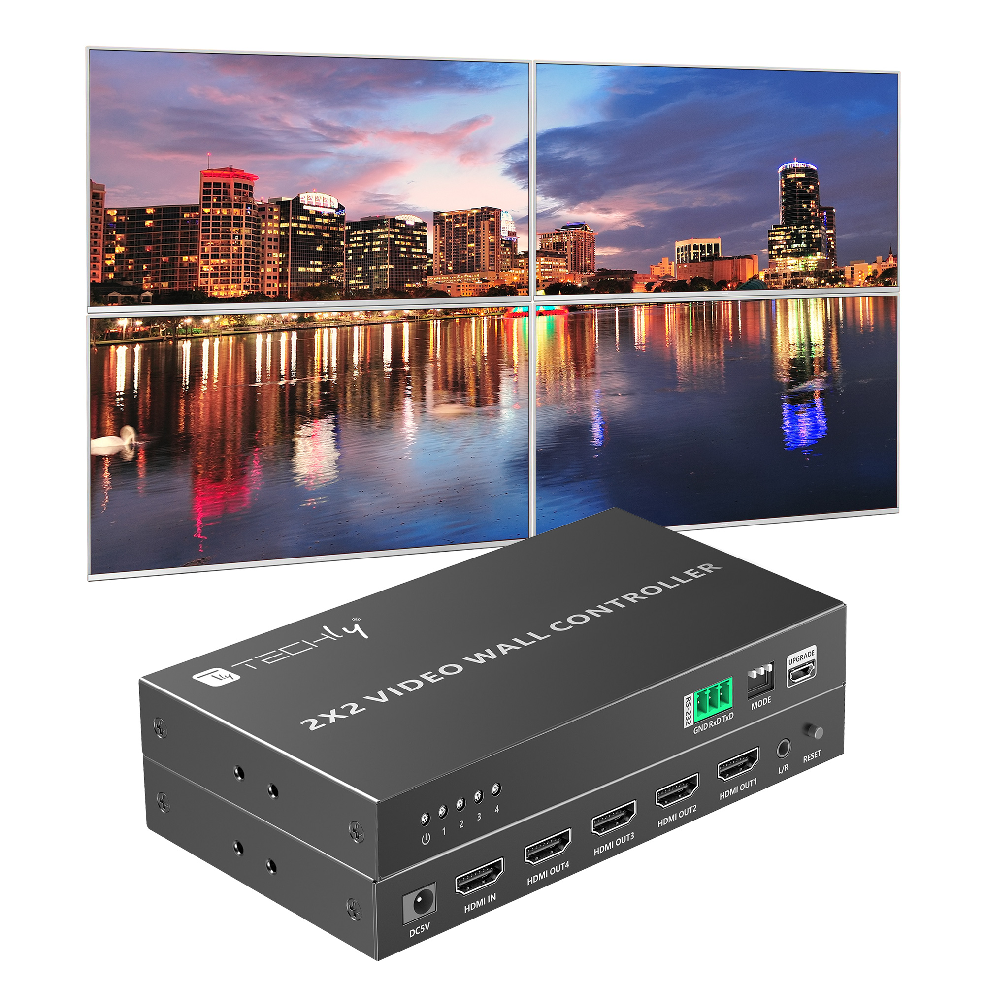 Video Controller 2 x 2 HDMI 4 Channels - Techly IDATA HDMI- 104 VW