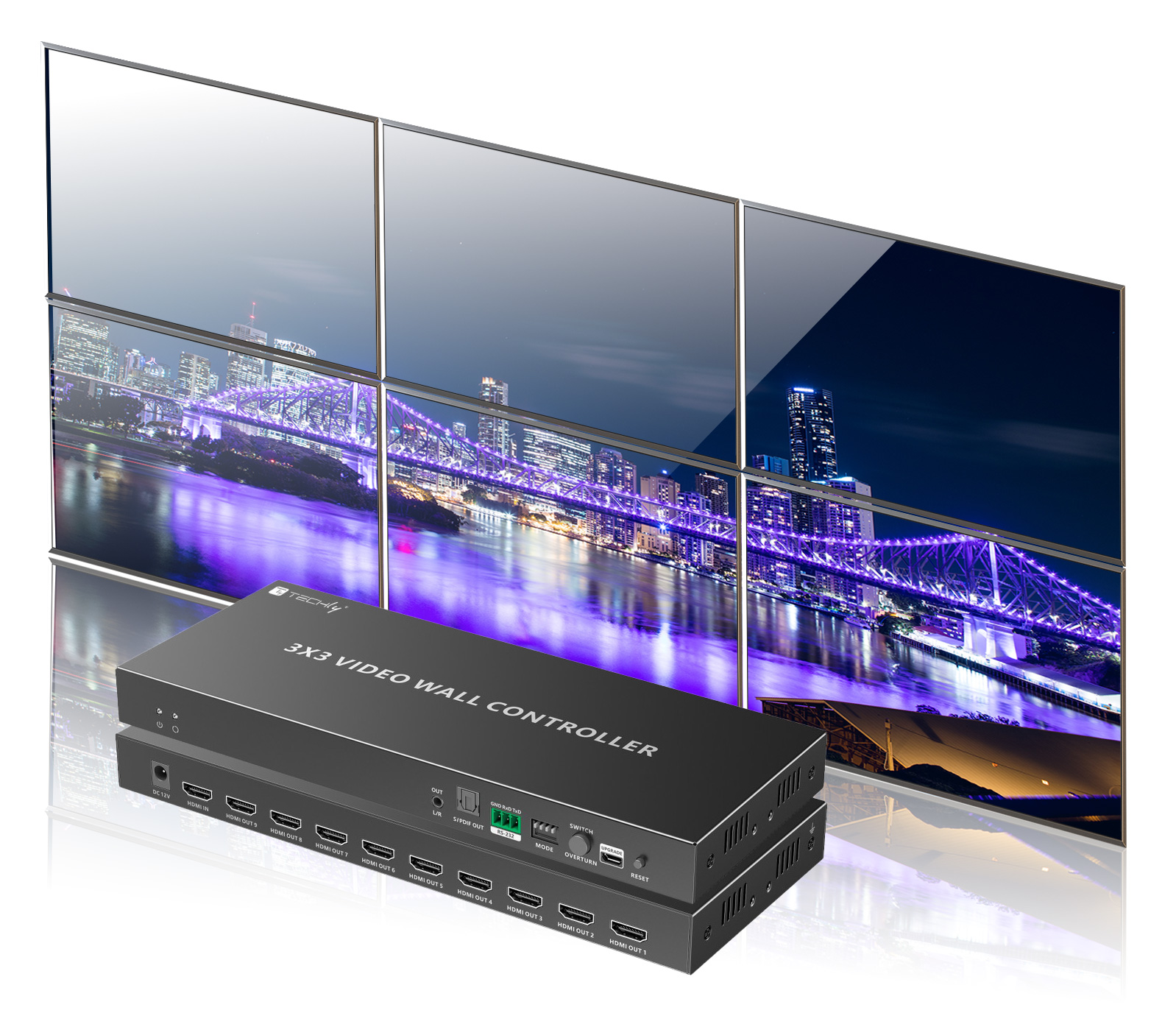 Controller per Video Wall 3x3 HDMI 9 Canali - Techly IDATA HDMI-109VW