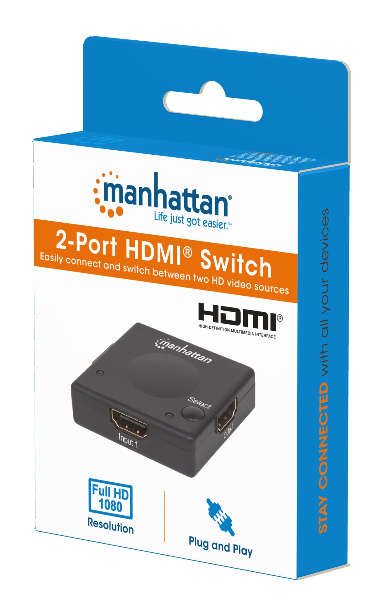 Switch HDMI 2 porte 1080p - Manhattan IDATA HDMI-21MH