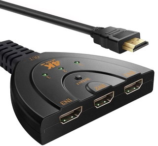Switch HDMI 3x1 Pigtail 4Kx2K 3 In 1 Out Compatto - Techly IDATA HDMI-3F30