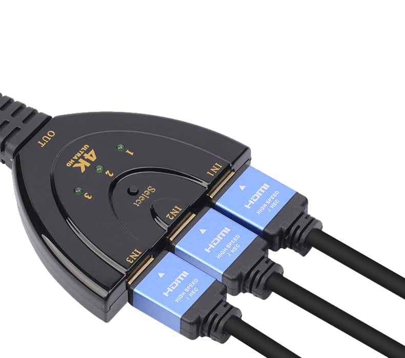 Switch HDMI 3x1 Pigtail 4Kx2K 3 In 1 Out Compatto - Techly IDATA HDMI-3F30