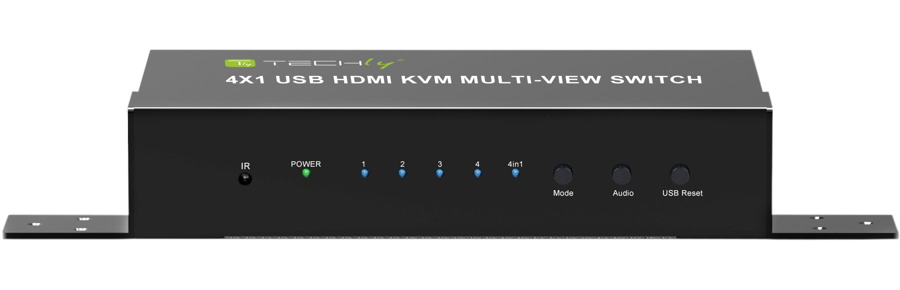 HDMI Switch 4x1 KVM Quad Multiviewer con Telecomando IR 1080p - Techly IDATA HDMI-401MV