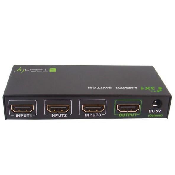 Switch HDMI 3 IN 1 OUT con Telecomando 4K UHD 3D - Techly IDATA HDMI-4K31