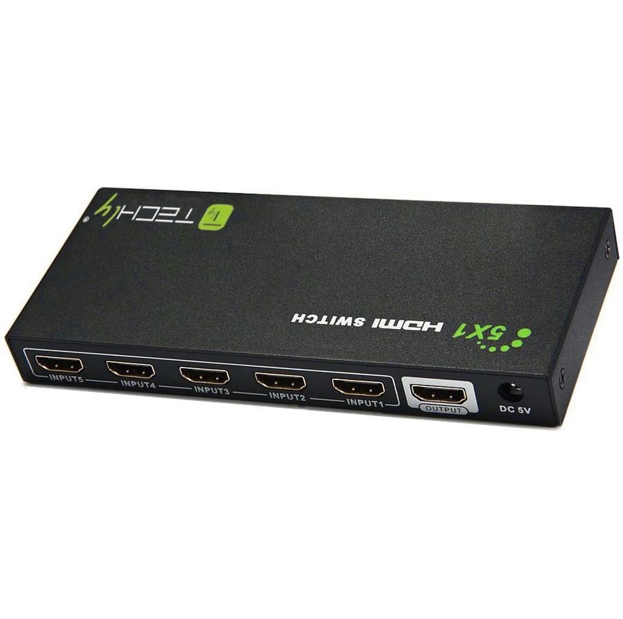 Switch HDMI 5 IN 1 OUT con Telecomando 4K UHD 3D - Techly IDATA HDMI-4K51