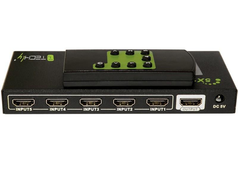 Switch HDMI 5 IN 1 OUT con Telecomando 4K UHD 3D - Techly IDATA HDMI-4K51