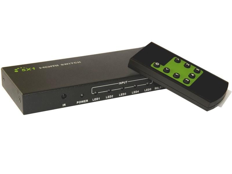 Switch HDMI 5 IN 1 OUT con Telecomando 4K UHD 3D - Techly IDATA HDMI-4K51