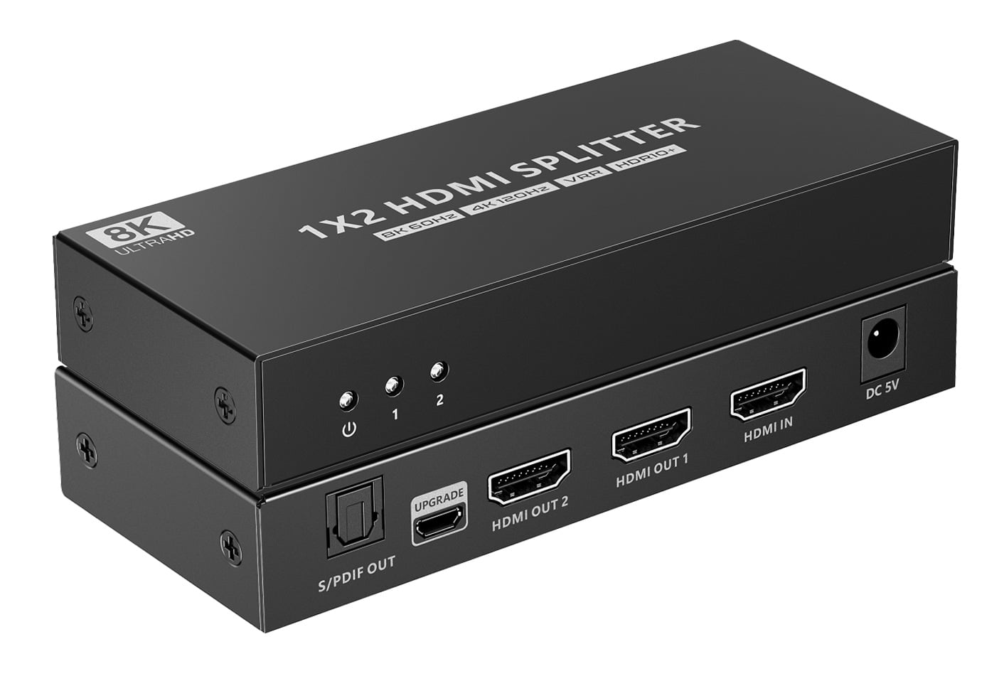 Splitter HDMI 8K UHD 3D 60Hz 2 vie CEC SPDIF Ottico - Techly IDATA HDMI-8K2T