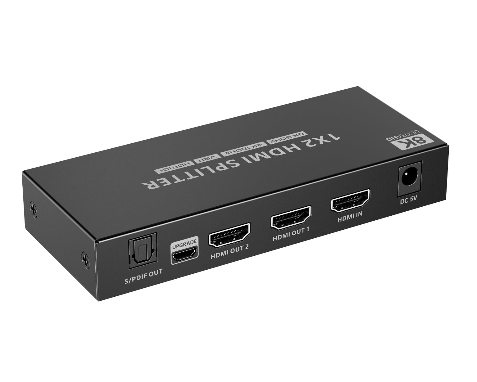 Splitter HDMI 8K UHD 3D 60Hz 2 vie CEC SPDIF Ottico - Techly IDATA HDMI-8K2T