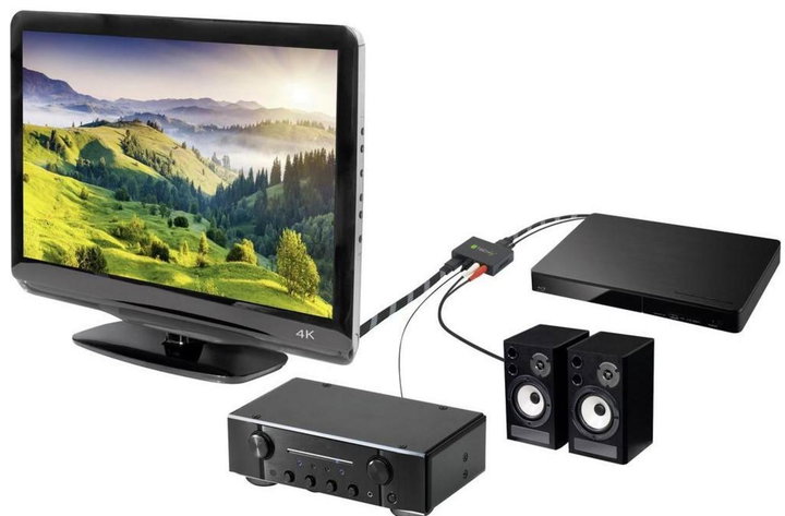 Audio extractor HDMI SPDIF+RCA R/L 4 K - Techly IDATA HDMI-EA