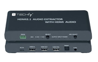 Estrattore Audio HDMI 2.1 1 in 2 out 8K@60Hz ARC LPCM7.1 SPDIF 3.5mm - Techly IDATA HDMI-EA8KHA