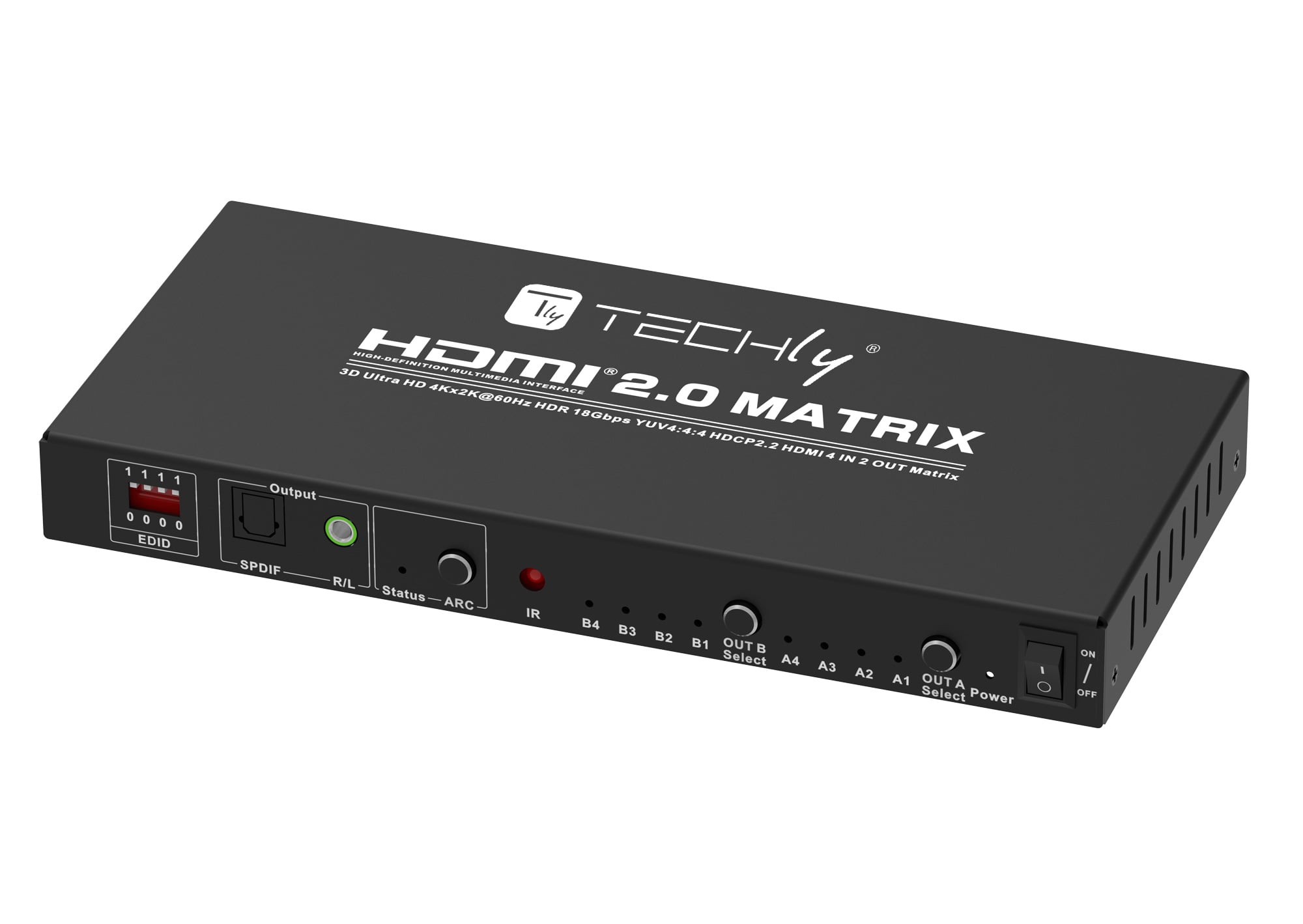 Switch Matrix HDMI 2.0 4x2 3D Ultra HD 4K HDCP HDR - Techly IDATA HDMI-H42C