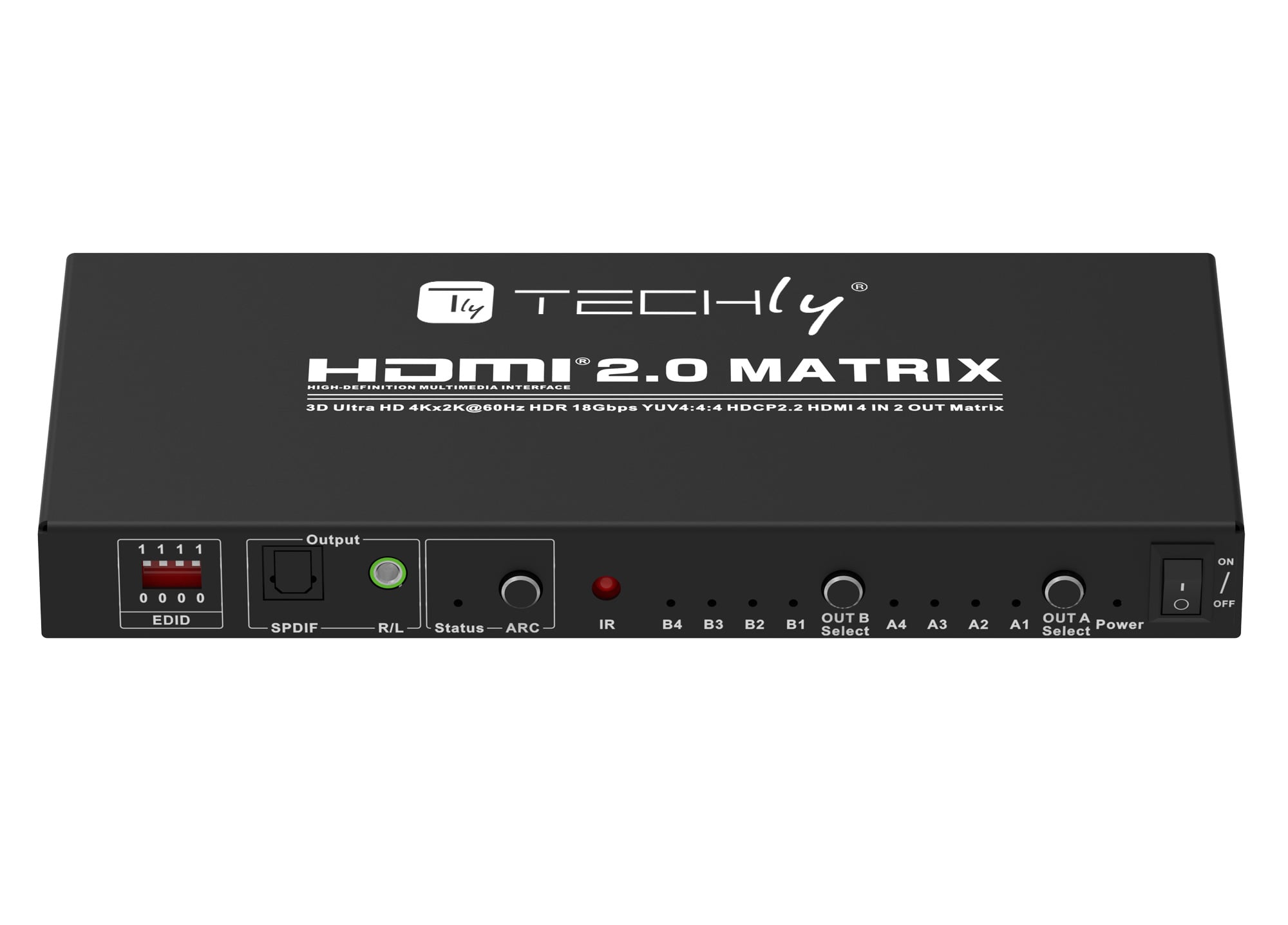 Switch Matrix HDMI 2.0 4x2 3D Ultra HD 4K HDCP HDR - Techly IDATA HDMI-H42C