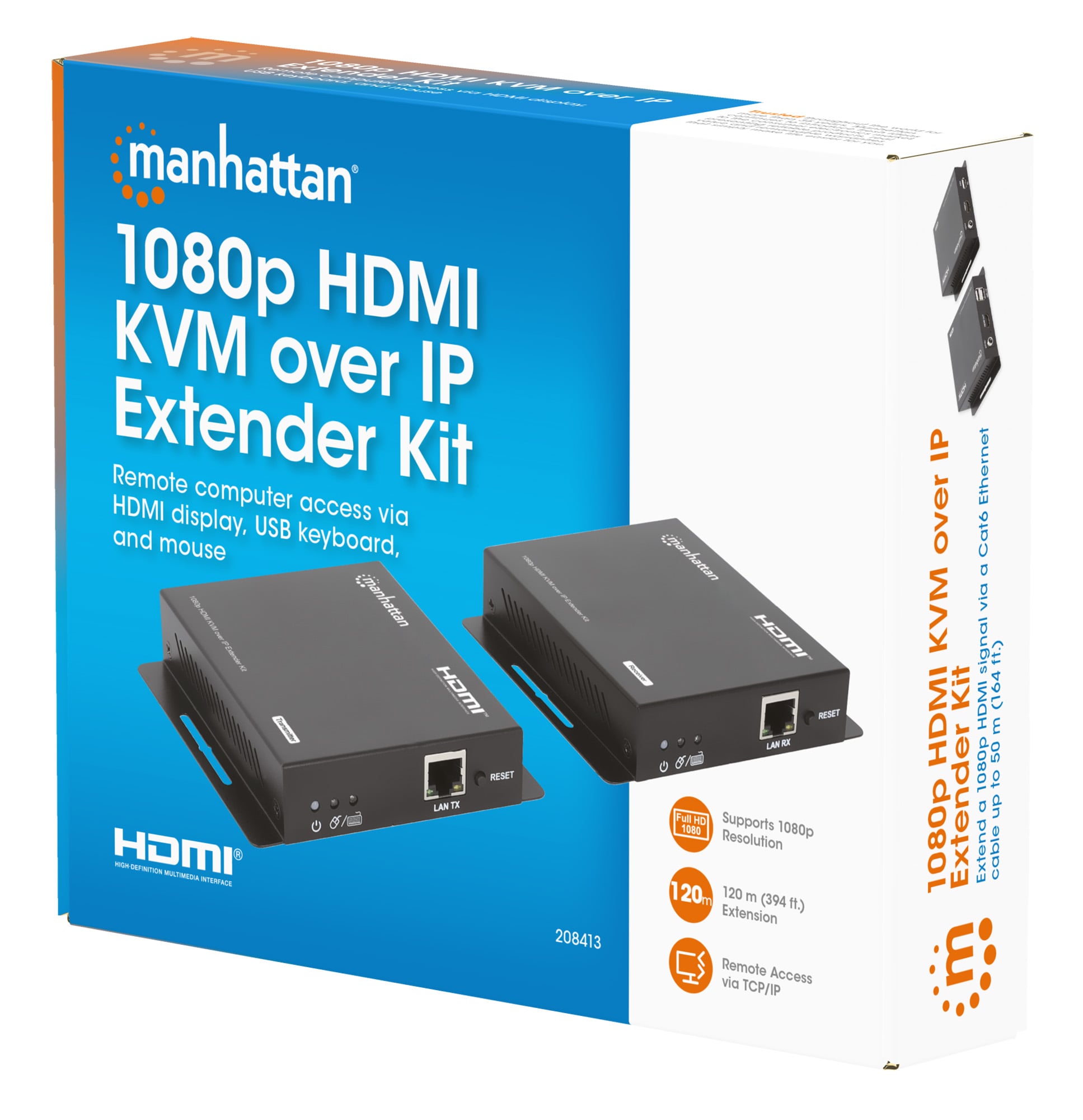 Kit Extender HDMI KVM Over IP 1080p fino a 120m - Manhattan IDATA HDMI-KVM120M2