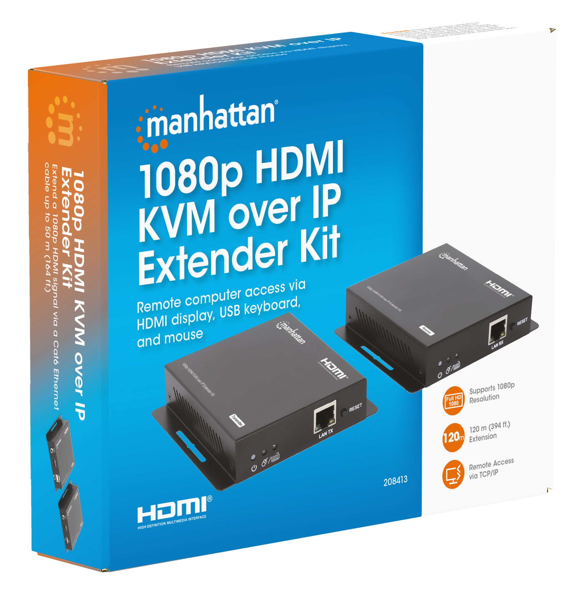 Kit Extender HDMI KVM Over IP 1080p fino a 120m - Manhattan IDATA HDMI-KVM120M2