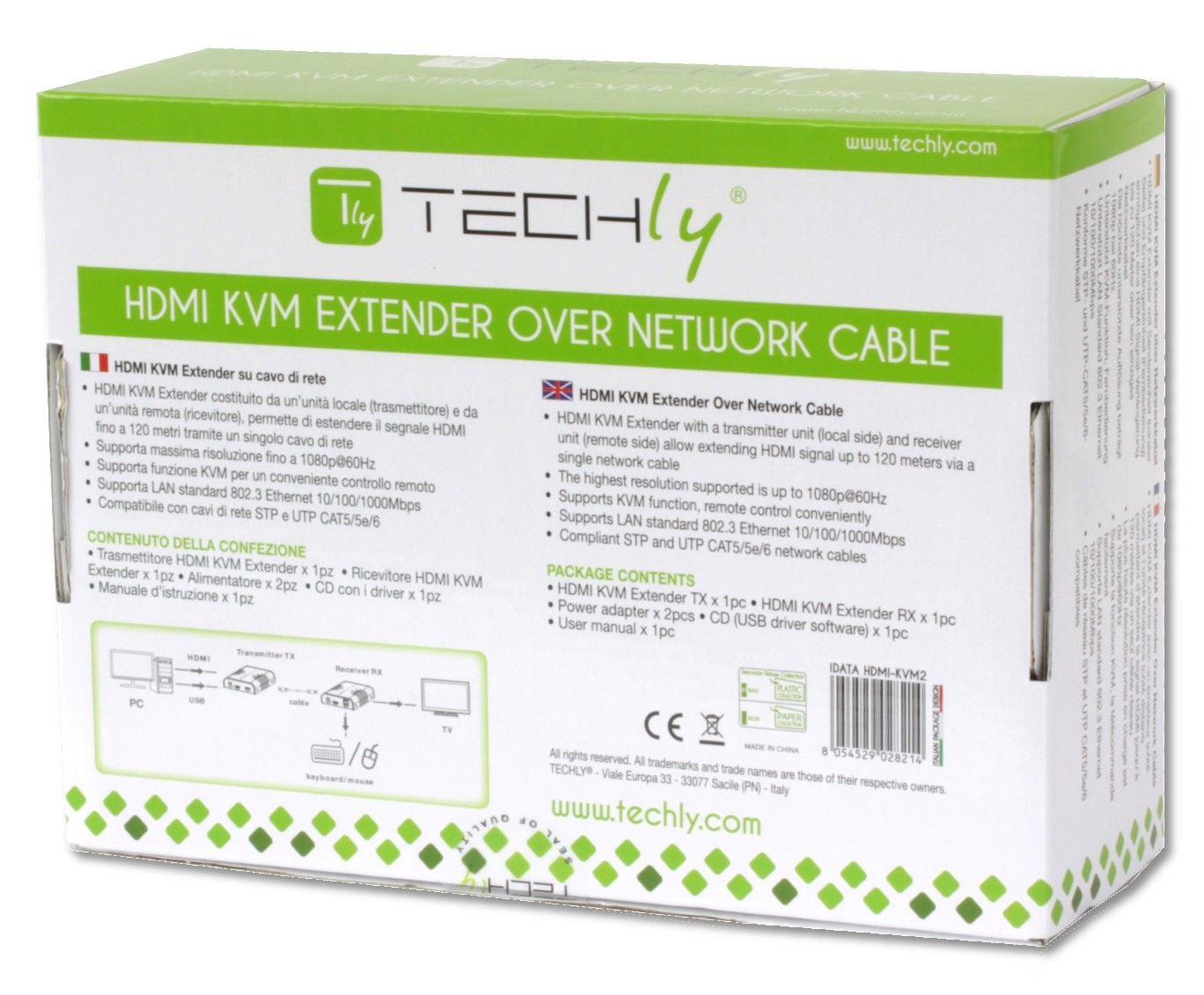 HDMI KVM Extender su cavo di rete - Techly IDATA HDMI-KVM2