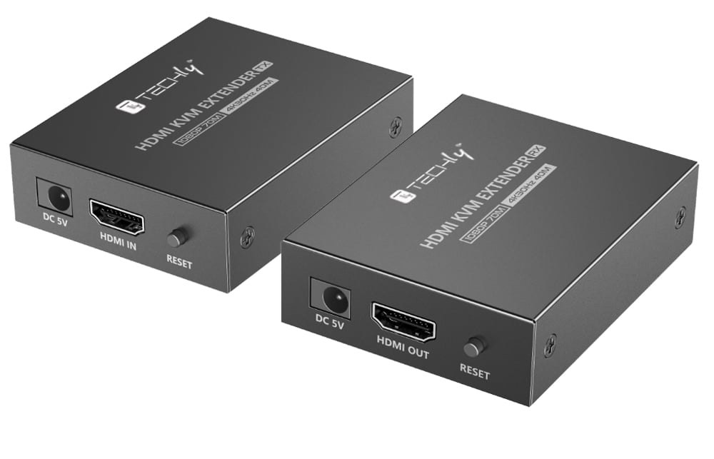 HDMI KVM Extender su Cavo di Rete 1080p@60Hz fino a 70m 4K fino a 40m - Techly IDATA HDMI-KVM372