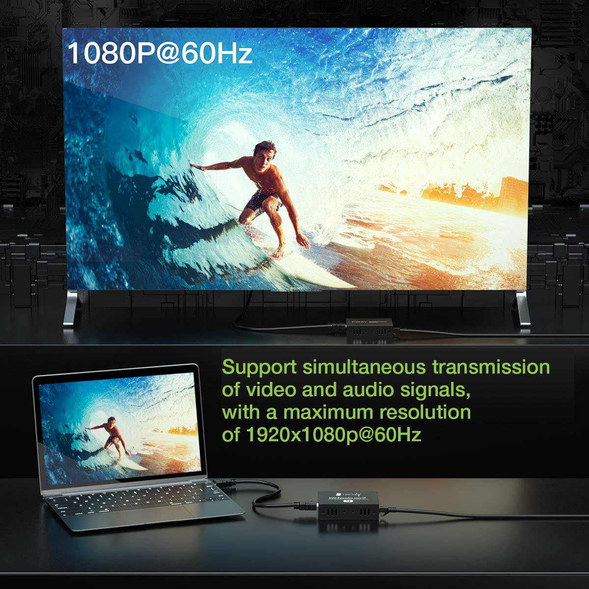 Ricevitore HDMI KVM Extender su Cavo di Rete 1080p@60Hz 150m - Techly IDATA HDMI-KVM3R