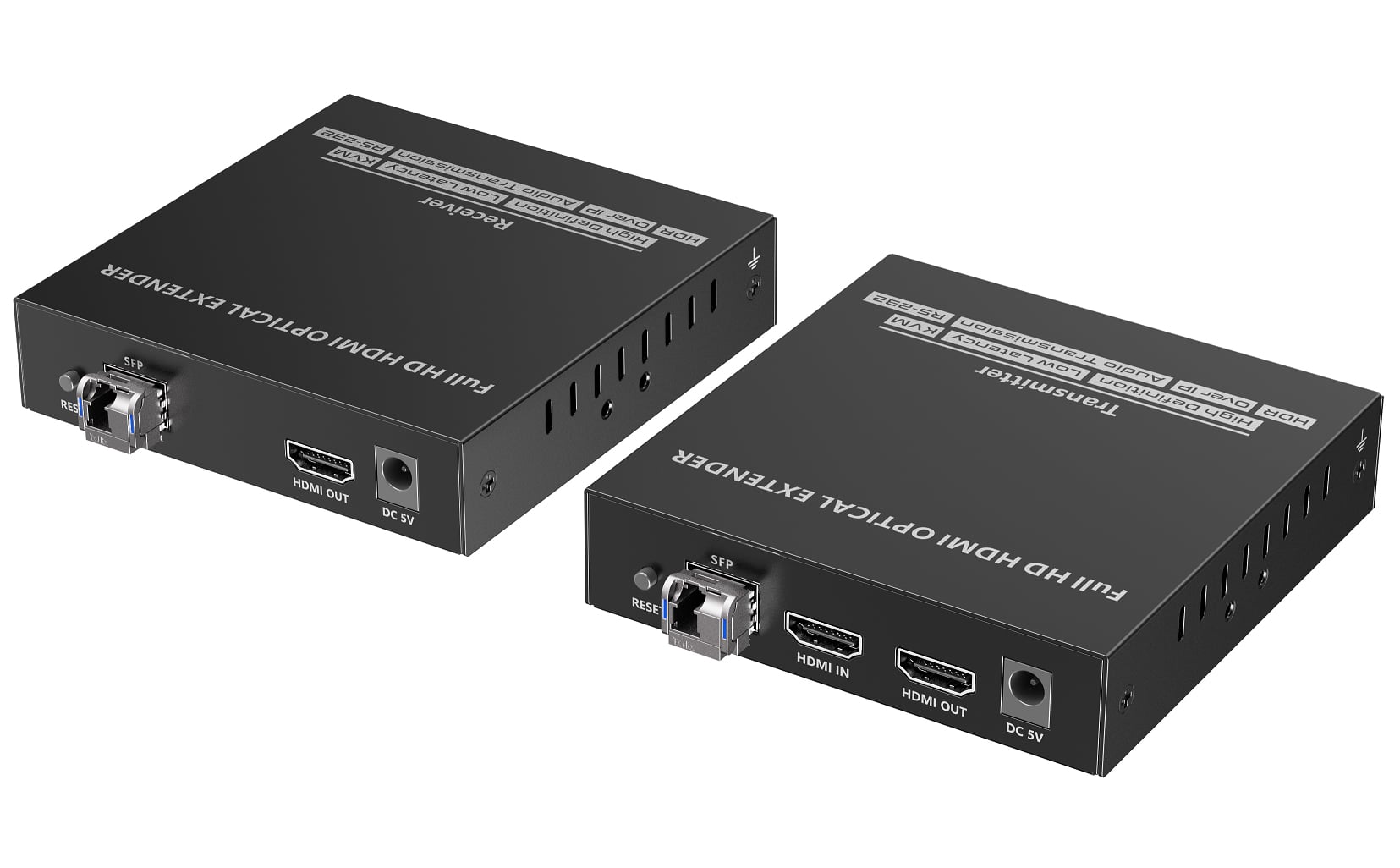 Extender Ottico KVM HDMI Over IP Full HD Non Compresso fino a 40Km - Techly IDATA HDMI-KVM762EF