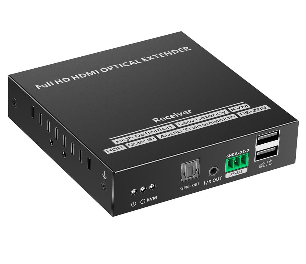 Ricevitore per Extender Ottico KVM HDMI Over IP Full HD Non Compresso fino a 40Km - Techly NP IDATA HDMI-KVM762EFR