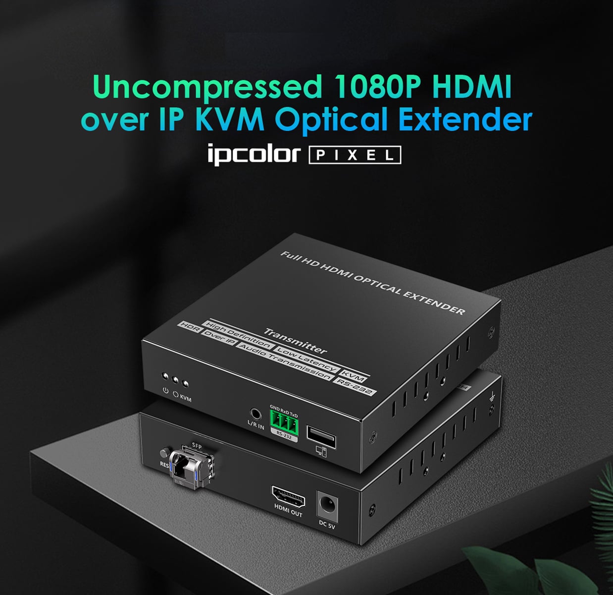 Ricevitore per Extender Ottico KVM HDMI Over IP Full HD Non Compresso fino a 40Km - Techly NP IDATA HDMI-KVM762EFR