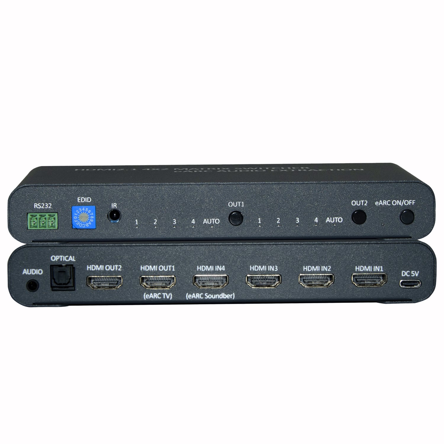 Switch Matrix HDMI 4x2 8K con Estrattore Audio Esterno - Techly IDATA HDMI-MX428KA