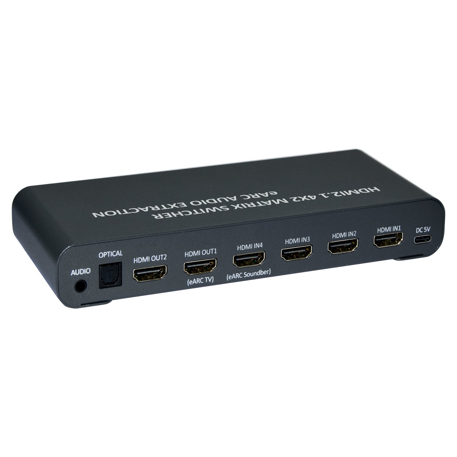 Switch Matrix HDMI 4x2 8K con Estrattore Audio Esterno - Techly IDATA HDMI-MX428KA