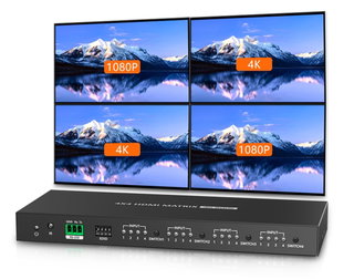 Switch Matrix HDMI 2.0 4x4 4K@60Hz - Techly IDATA HDMI-MX44