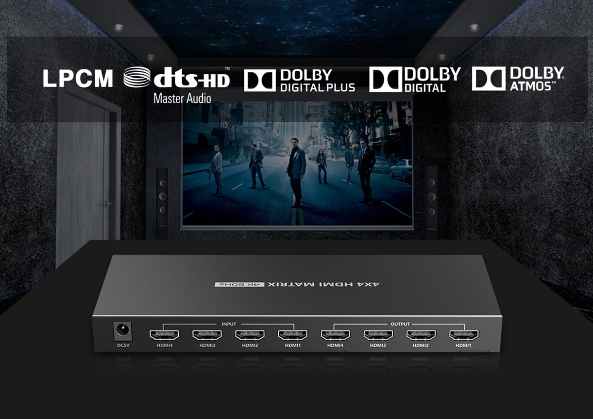 Switch Matrix HDMI2.0 4x4 4K@60 Hz - Techly IDATA HDMI-MX44