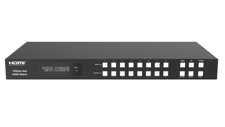 Matrix Switch HDMI 2.0b 8x8 18Gbps 4K@60Hz - Techly IDATA HDMI-MXB88D