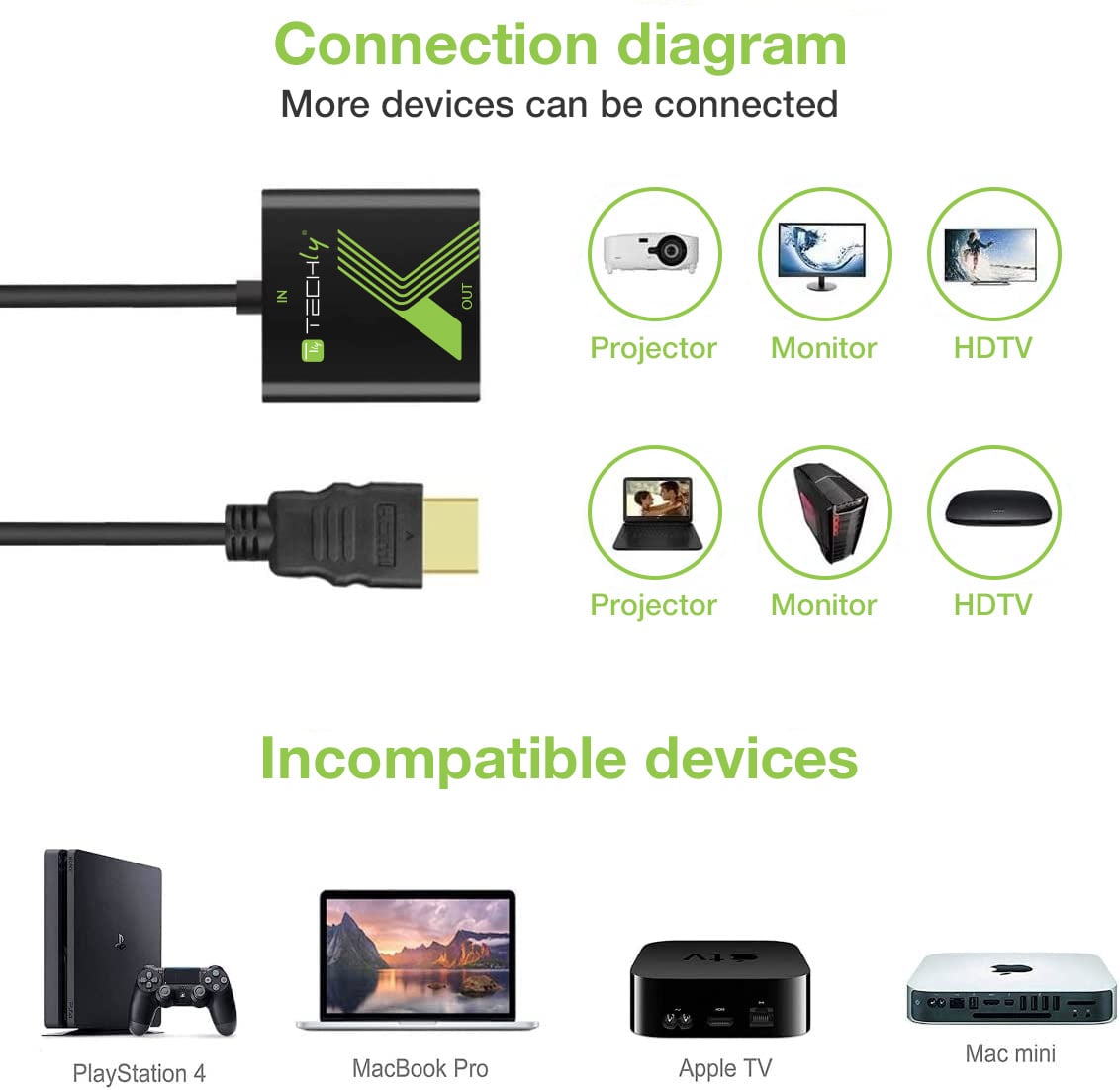 Cavo Convertitore Adattatore da HDMI™ a VGA 1920x1200 - Techly IDATA HDMI-VGA2