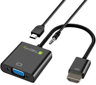 Converter Cable Adapter from HDMI to VGA with Micro USB and Audio - Techly IDATA HDMI-VGA 2 AU