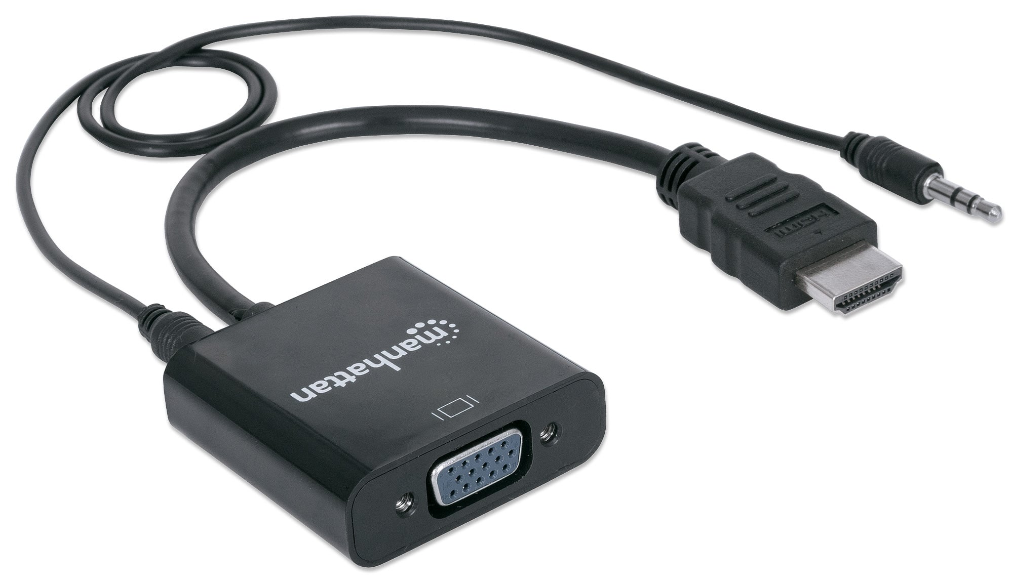 Cavo Convertitore da HDMI a VGA con Audio e MicroUsb 30cm Nero - Manhattan IDATA HDMI-VGA2AUM