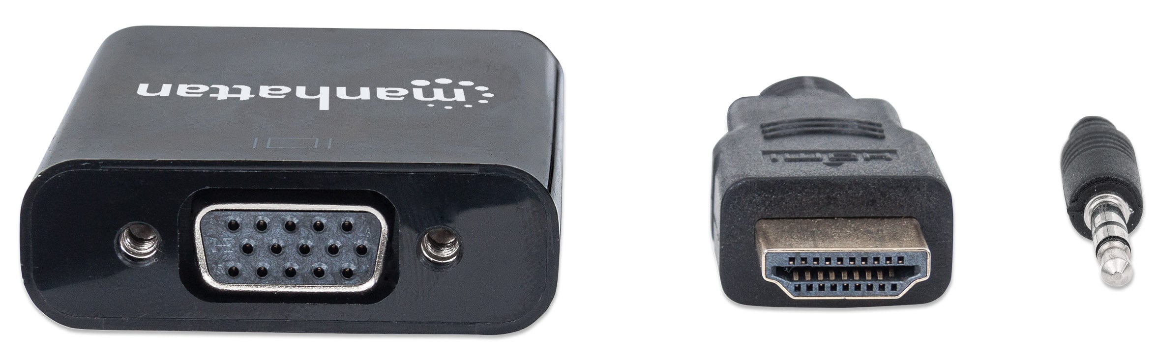 Cavo Convertitore da HDMI a VGA con Audio e MicroUsb 30cm Nero - Manhattan IDATA HDMI-VGA2AUM