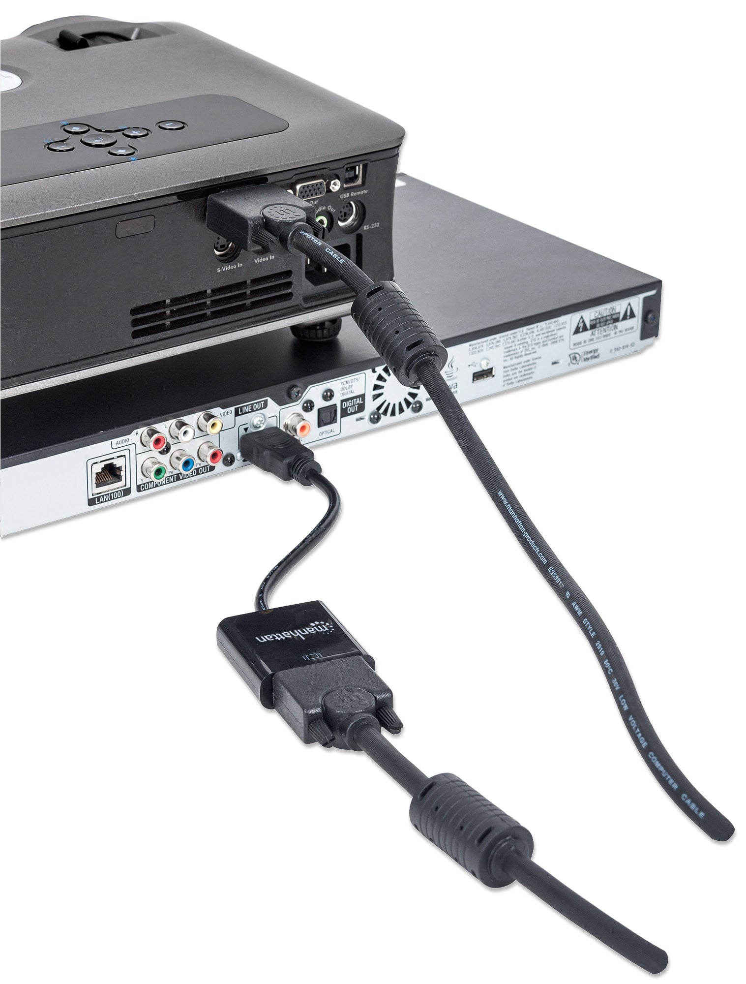 Cavo Convertitore HDMI a VGA con MicroUsb 30cm Nero - Manhattan IDATA HDMI-VGA2M