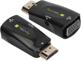 Mini Adattatore HDMI a VGA con Audio 1080p - Techly IDATA HDMI-VGA2MABT2