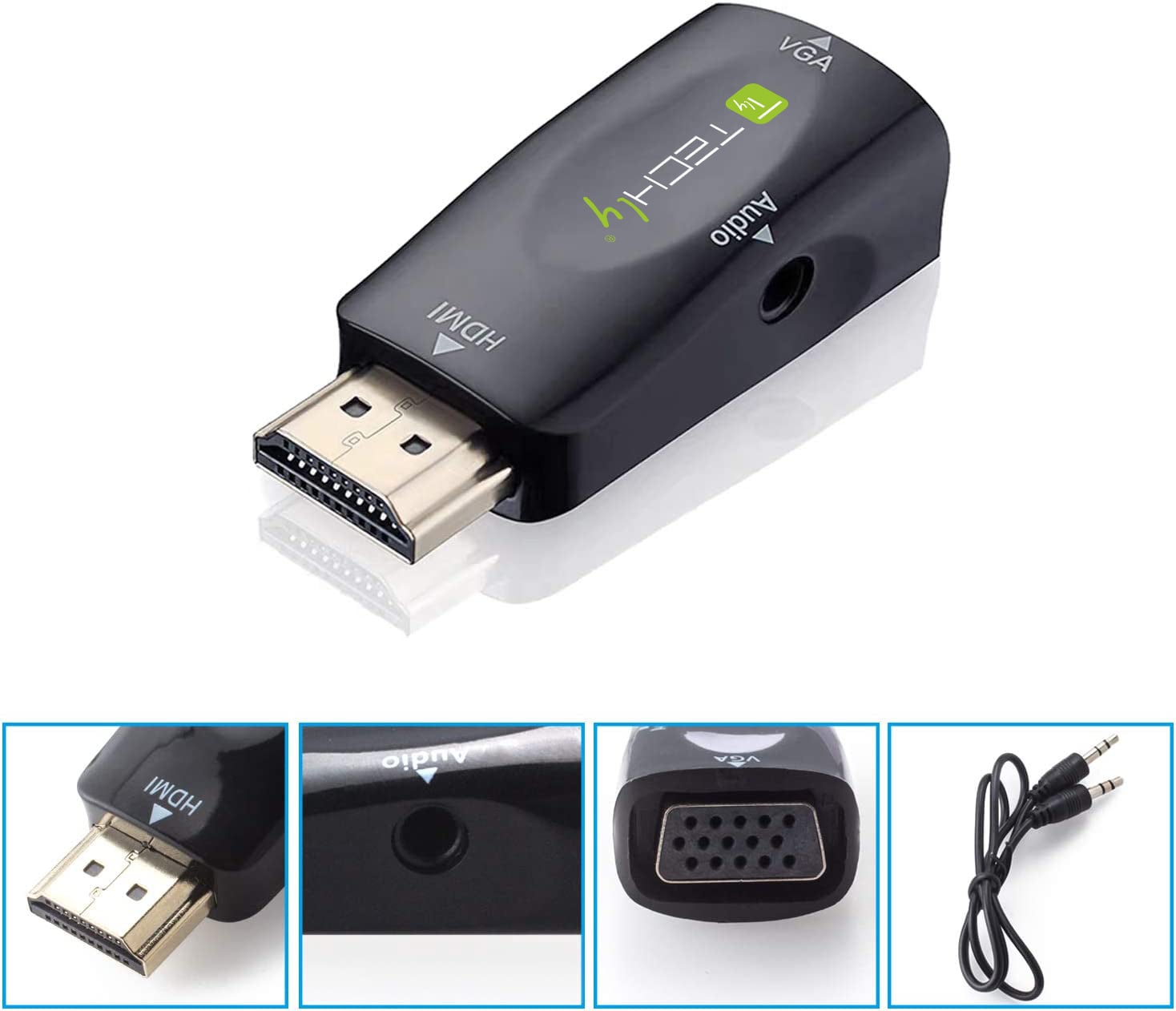 Mini Adattatore da HDMI a VGA con Audio - Techly IDATA HDMI-VGA2MABT2