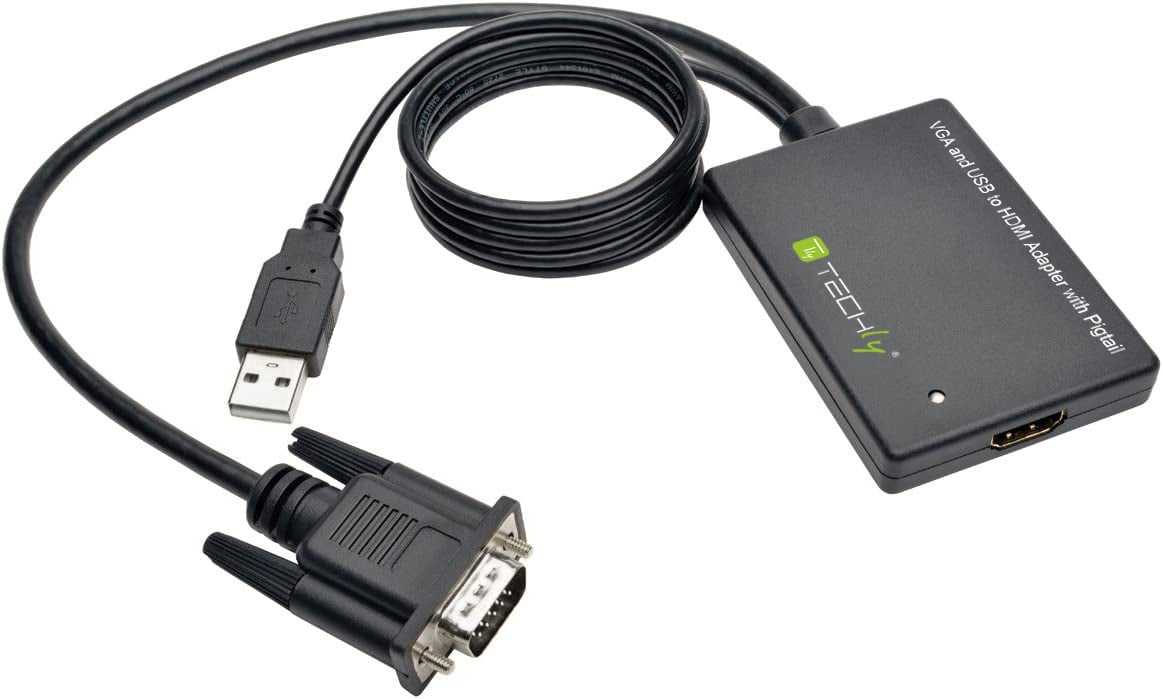 Adattatore Convertitore VGA a HDMI con Supporto Audio via USB - Techly IDATA HDMI-VGA3