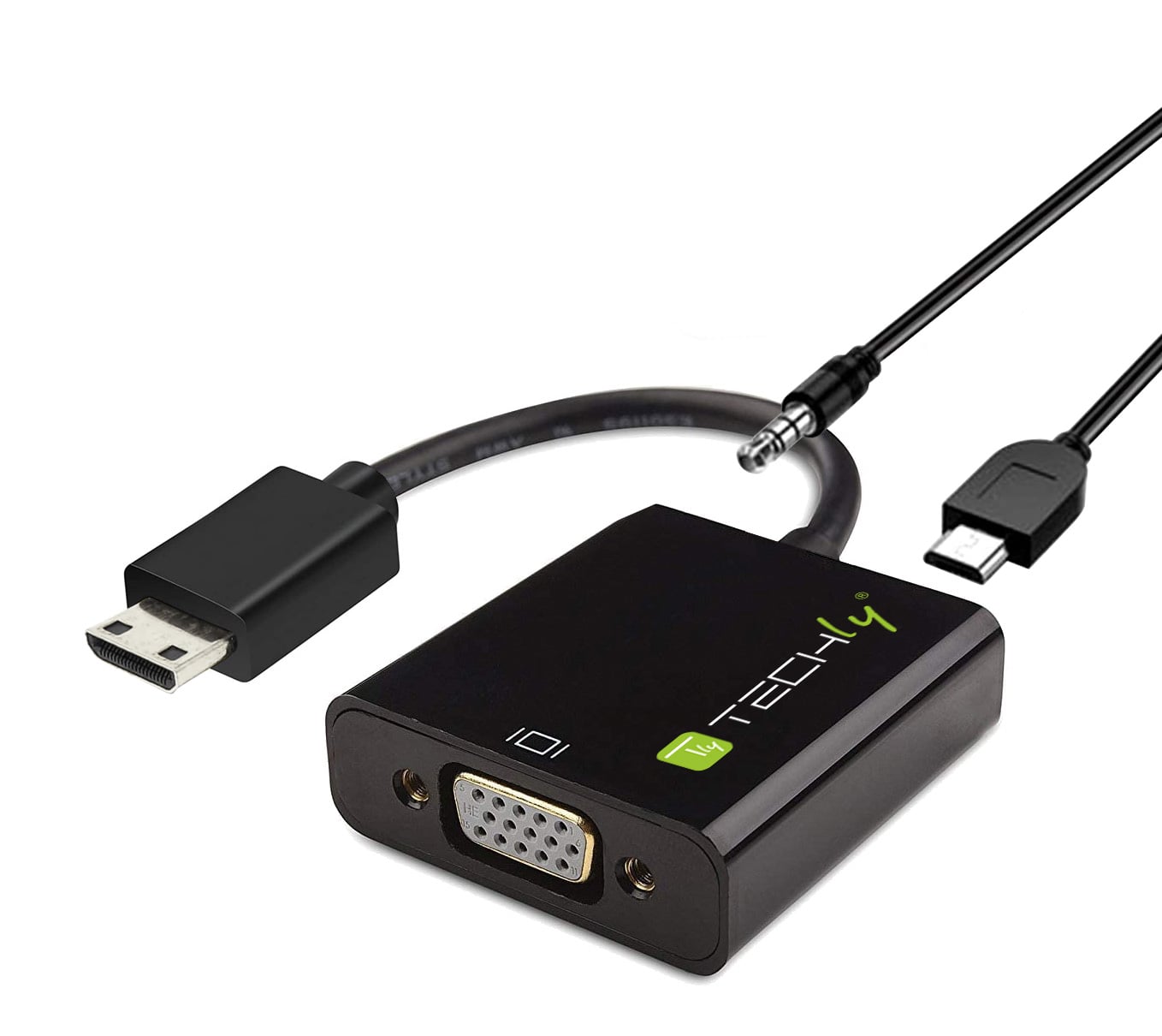 Cavo Convertitore Adattatore da HDMI™ mini C a VGA con Micro USB e Audio - Techly IDATA HDMI-VGA4