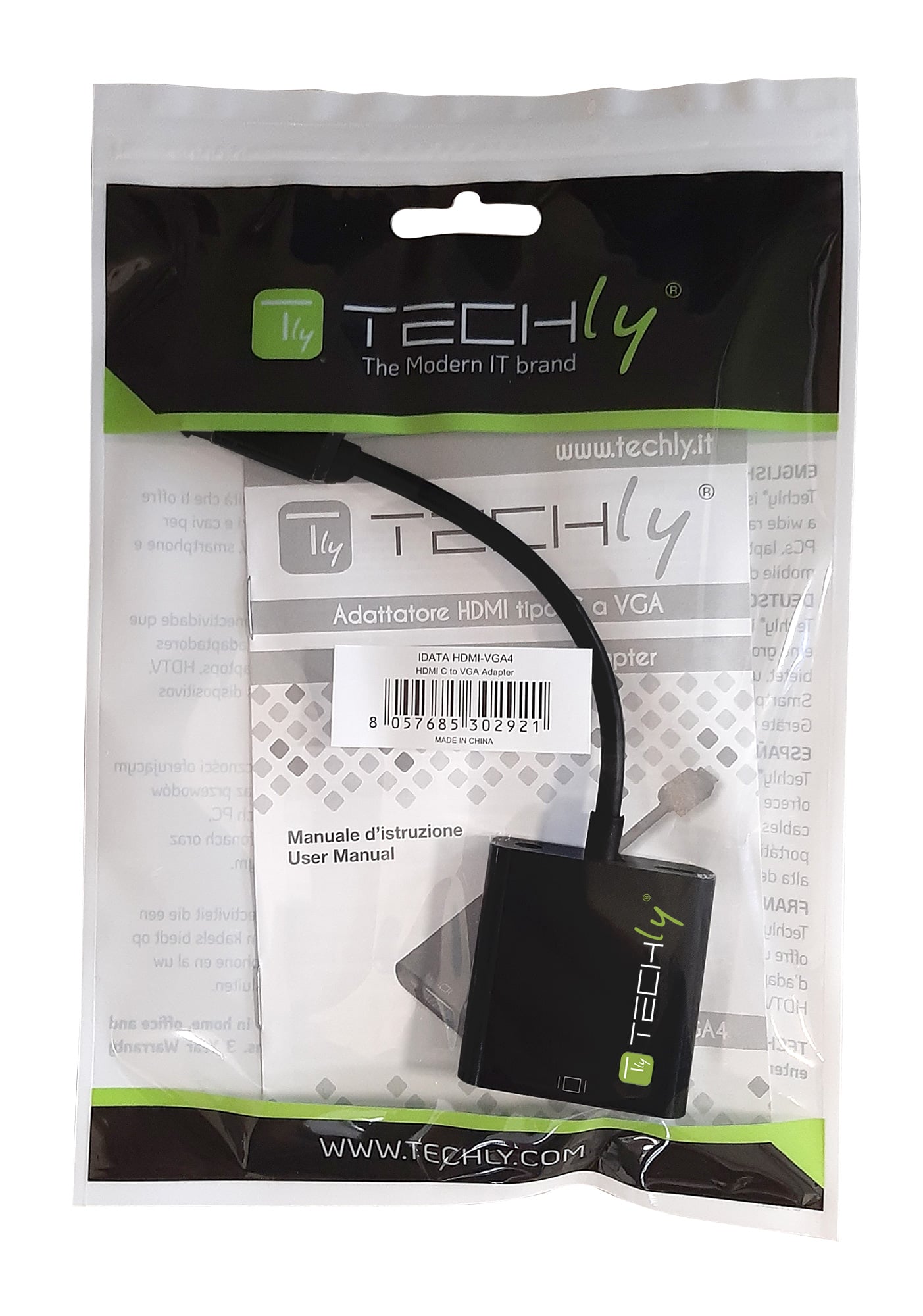 Cavo Convertitore Adattatore da HDMI™ mini C a VGA con Micro USB e Audio - Techly IDATA HDMI-VGA4