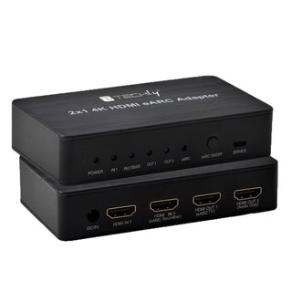 Switch HDMI 2.0 2 x 1 4 K@ 60 Hz with Splitter Audio eARC/ARC for Soundbar - Techly IDATA HDMI 2 - 4 K 2 EARC